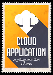 Image showing Cloud Application on Yellow in Flat Design.