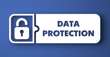 Image showing Data Protection on Blue in Flat Design Style.