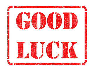 Image showing Good Luck -  Red Rubber Stamp.