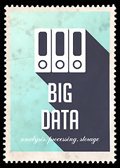 Image showing Big Data on Blue in Flat Design.