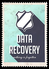 Image showing Data Recovery on Blue in Flat Design.