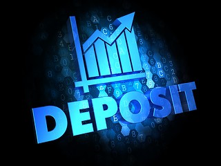 Image showing Deposit Concept on Dark Digital Background.