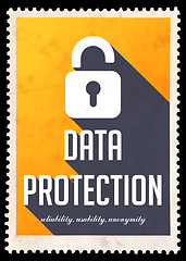 Image showing Data Protection on Yellow in Flat Design.
