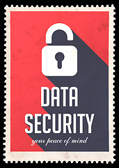 Image showing Data Security on Red in Flat Design.