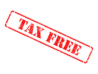 Image showing Tax Free -  Red Rubber Stamp.