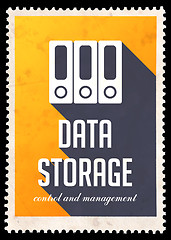 Image showing Data Storage on Yellow in Flat Design.