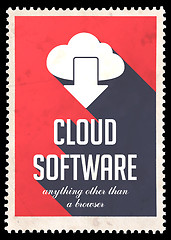 Image showing Cloud Software on Red in Flat Design.