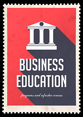 Image showing Business Education on Red in Flat Design.