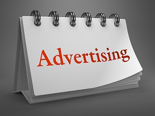 Image showing Advertising Concept on Desktop Calendar.