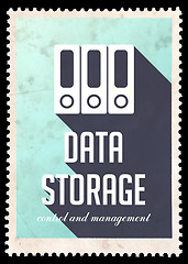 Image showing Data Storage on Light Blue in Flat Design.