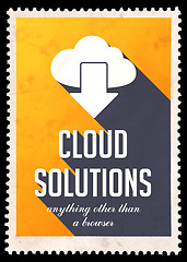 Image showing Cloud Solutions on Yellow in Flat Design.