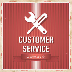 Image showing Customer Service Concept on Red in Flat Design.