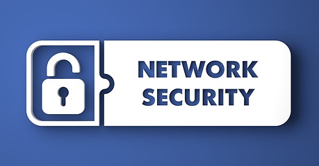 Image showing Network Security on Blue in Flat Design Style.