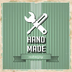 Image showing HandMade Concept on Green in Flat Design.