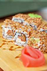 Image showing sesame sushi rolls