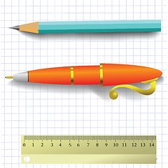 Image showing pen and pencil