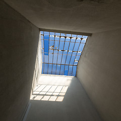 Image showing Broken Glass Sunroof in Old House