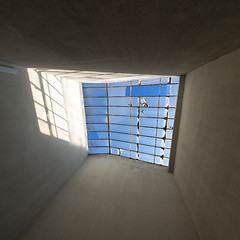 Image showing Broken Glass Sunroof in Old House