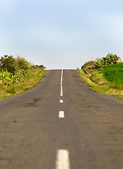 Image showing Long Country Road with Markings