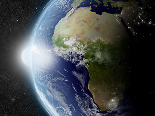 Image showing Sun over Africa