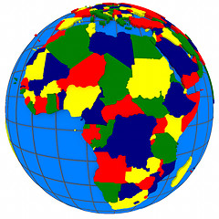Image showing Africa countries on globe