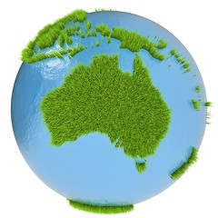 Image showing Australia on green planet