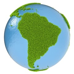 Image showing South America on green planet