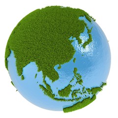 Image showing East Asia on green planet