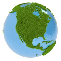 Image showing North America on green planet