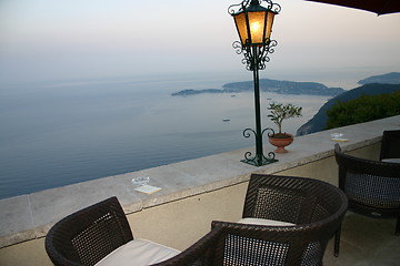 Image showing Bar with a view high above the sea