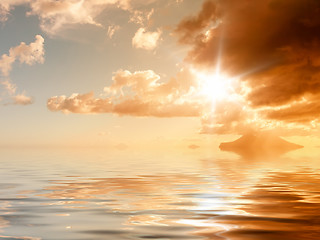 Image showing sunset ocean