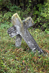 Image showing Stone cemetery cross