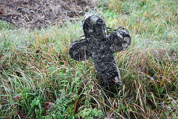 Image showing Stone cemetery cross