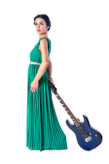 Image showing Pretty woman with guitar