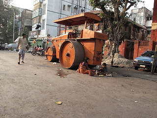 Image showing Streets of Kolkata. Thousands of beggars are the most disadvantaged castes living in the streets