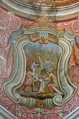 Image showing Fresco paintings in the old church