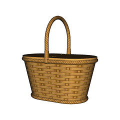 Image showing Picnic Basket on White