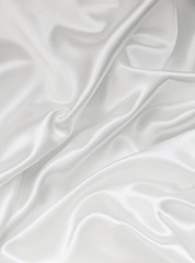 Image showing Smooth elegant white silk as background 