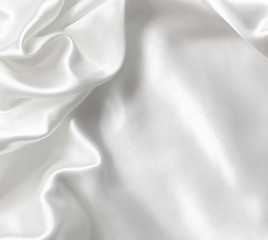 Image showing Smooth elegant white silk as background 