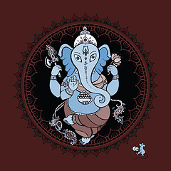 Image showing Ganesha Hand drawn illustration.