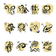 Image showing Horoscope Zodiac  Star signs, vector set.