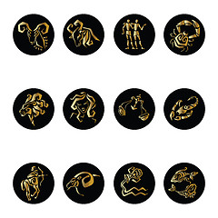 Image showing Horoscope Zodiac  Star signs, vector set.