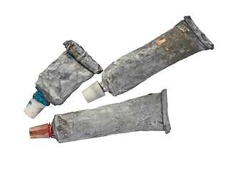 Image showing vintage oil paint tubes