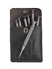 Image showing vintage watchmaker screwdrivers set