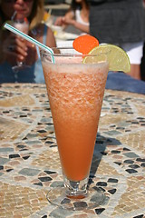 Image showing Taste of summer, fruit drink on the French Riviera