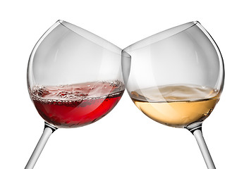 Image showing Moving red and white wine