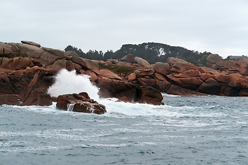 Image showing pink granite coast near Seven Islands