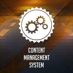 Image showing Content Management System on Triangle Background.