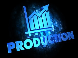 Image showing Production Concept on Dark Digital Background.