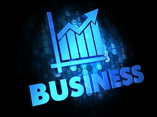 Image showing Business Concept on Dark Digital Background.